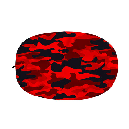 Red And Black Camouflage Print Car Side Mirror Covers