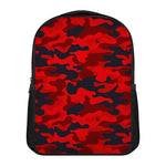 Red And Black Camouflage Print Casual Backpack