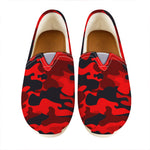 Red And Black Camouflage Print Casual Shoes