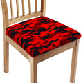 Red And Black Camouflage Print Chair Cushion Cover