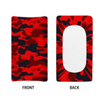Red And Black Camouflage Print Changing Pad Cover