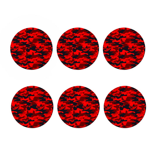 Red And Black Camouflage Print Coaster Set