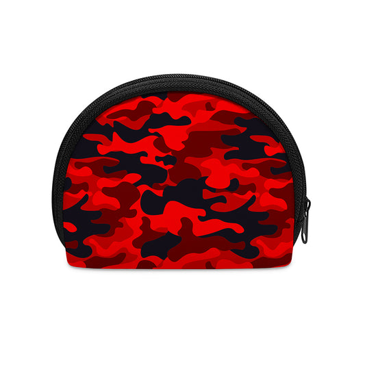 Red And Black Camouflage Print Coin Purse