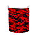 Red And Black Camouflage Print Collapsible Laundry Basket