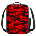 Red And Black Camouflage Print Crossbody Lunch Bag