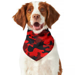 Red And Black Camouflage Print Dog Bandana