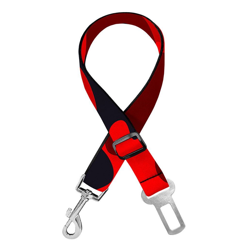 Red And Black Camouflage Print Dog Seat Belt