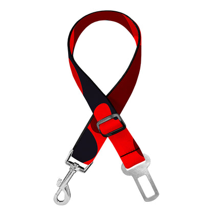 Red And Black Camouflage Print Dog Seat Belt