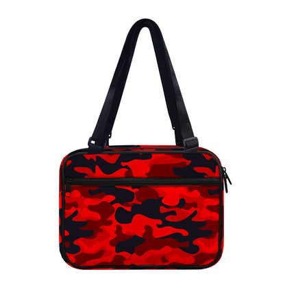 Red And Black Camouflage Print Double Strap Bible Bag