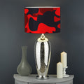 Red And Black Camouflage Print Drum Lamp Shade