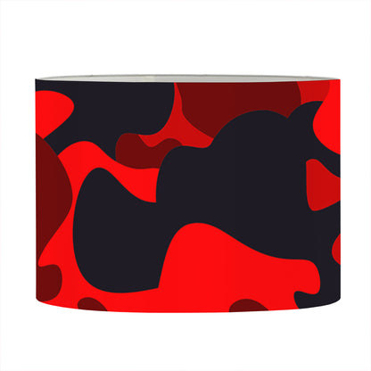 Red And Black Camouflage Print Drum Lamp Shade