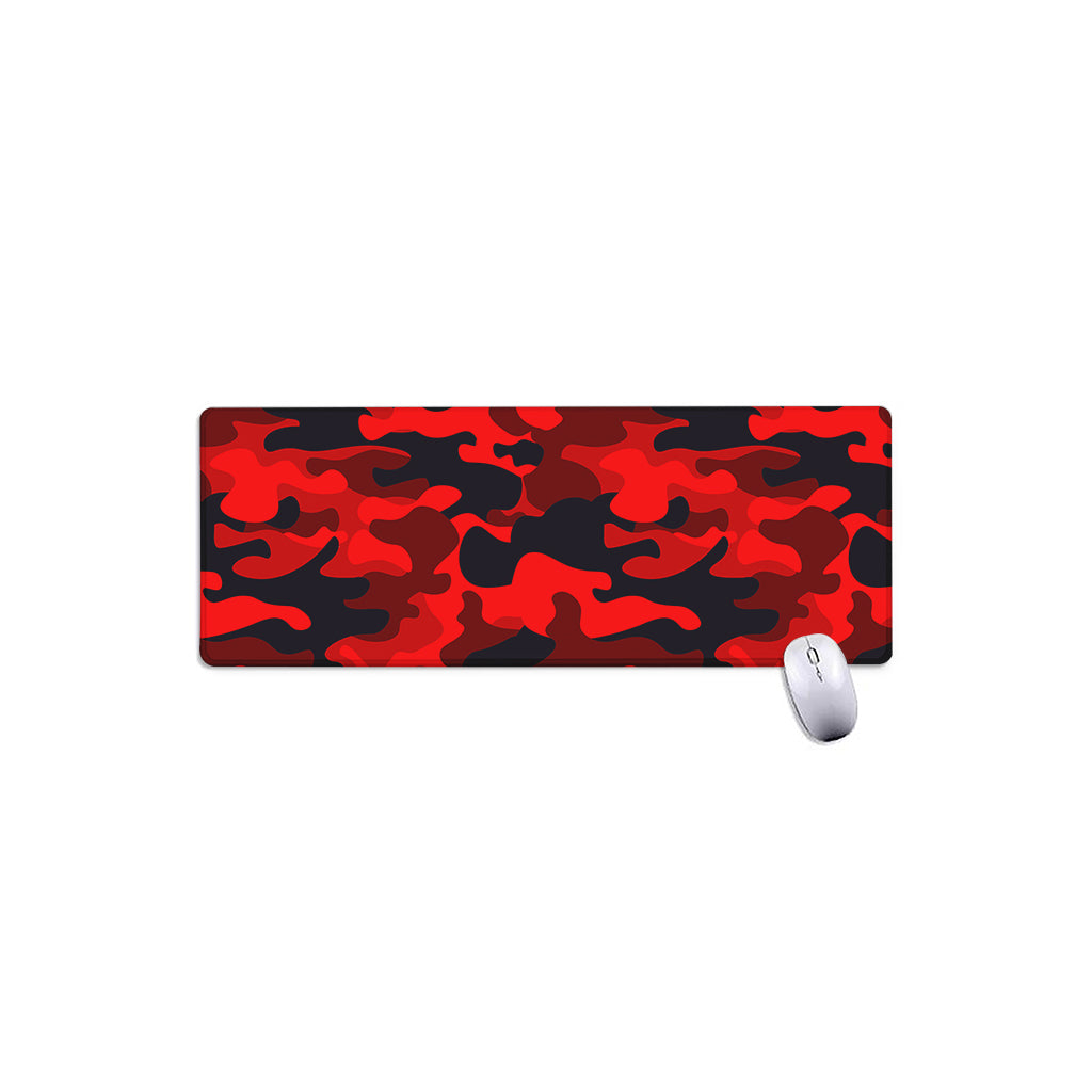 Red And Black Camouflage Print Extended Mouse Pad