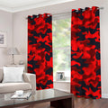 Red And Black Camouflage Print Extra Wide Grommet Curtains