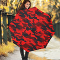 Red And Black Camouflage Print Foldable Umbrella