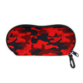 Red And Black Camouflage Print Glasses Case