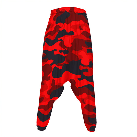 Red And Black Camouflage Print Hammer Pants