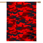 Red And Black Camouflage Print House Flag