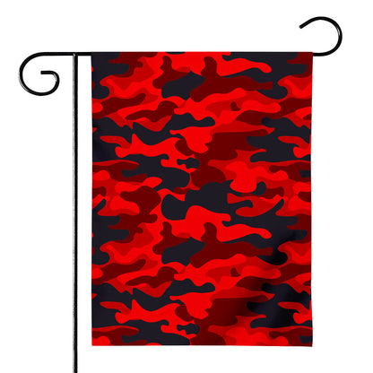 Red And Black Camouflage Print House Flag