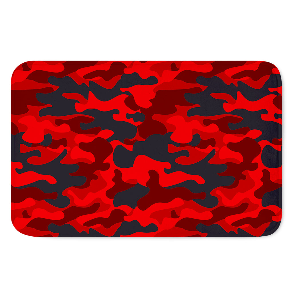 Red And Black Camouflage Print Indoor Door Mat