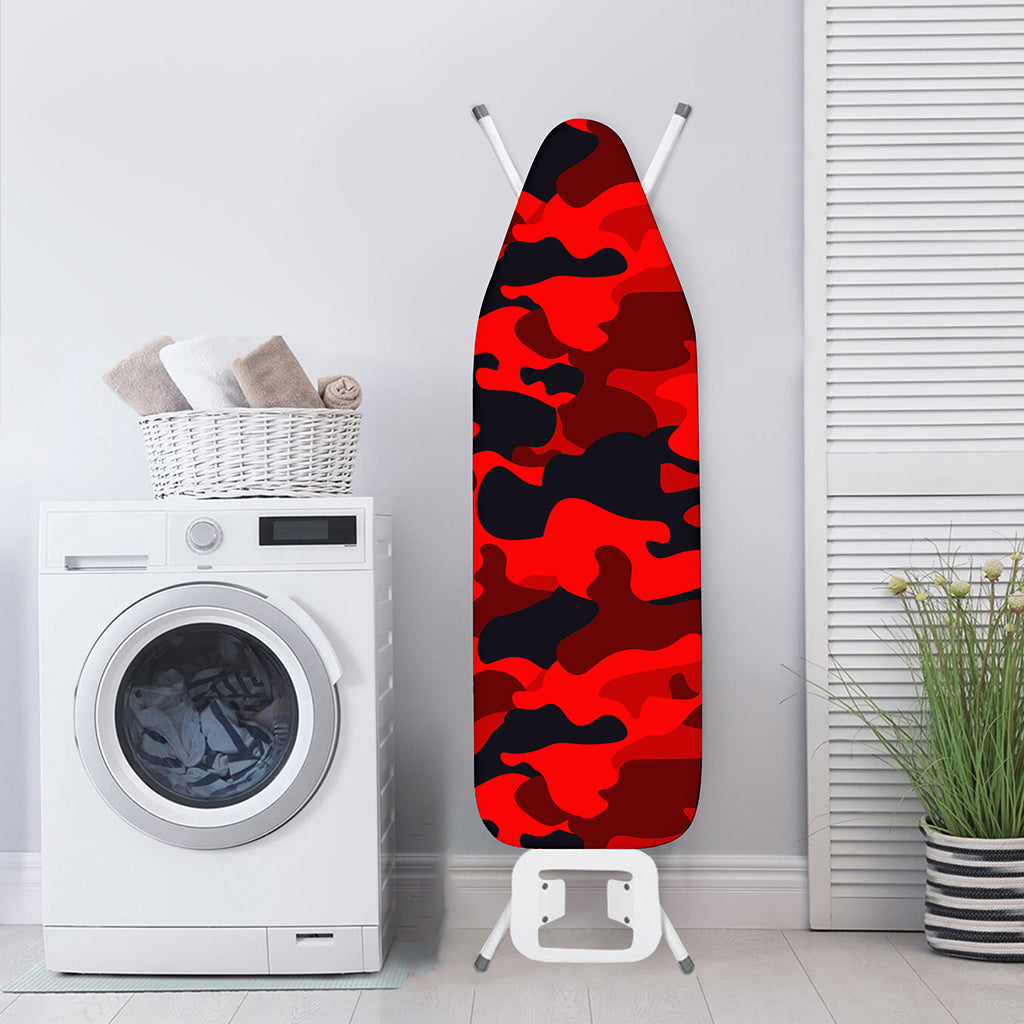 Red And Black Camouflage Print Ironing Board Cover