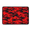 Red And Black Camouflage Print Kitchen Mat