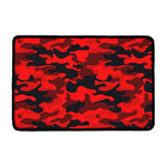 Red And Black Camouflage Print Kitchen Mat