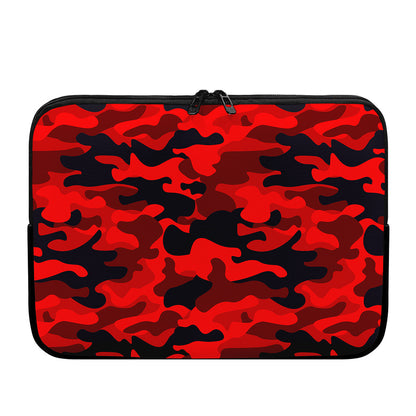 Red And Black Camouflage Print Laptop Sleeve
