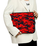 Red And Black Camouflage Print Laptop Sleeve