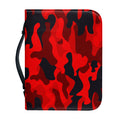 Red And Black Camouflage Print Leather Bible Cover