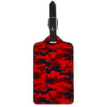 Red And Black Camouflage Print Luggage Tag