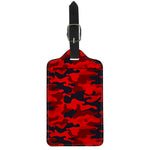 Red And Black Camouflage Print Luggage Tag