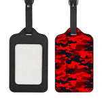 Red And Black Camouflage Print Luggage Tag