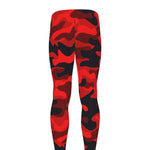 Red And Black Camouflage Print Men's leggings