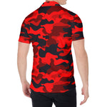 Red And Black Camouflage Print Men's Shirt
