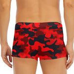 Red And Black Camouflage Print Men's Short Boxer Briefs