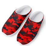 Red And Black Camouflage Print Mesh Casual Shoes