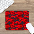 Red And Black Camouflage Print Mouse Pad
