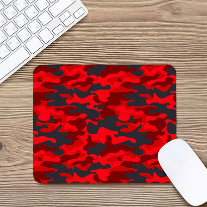 Red And Black Camouflage Print Mouse Pad