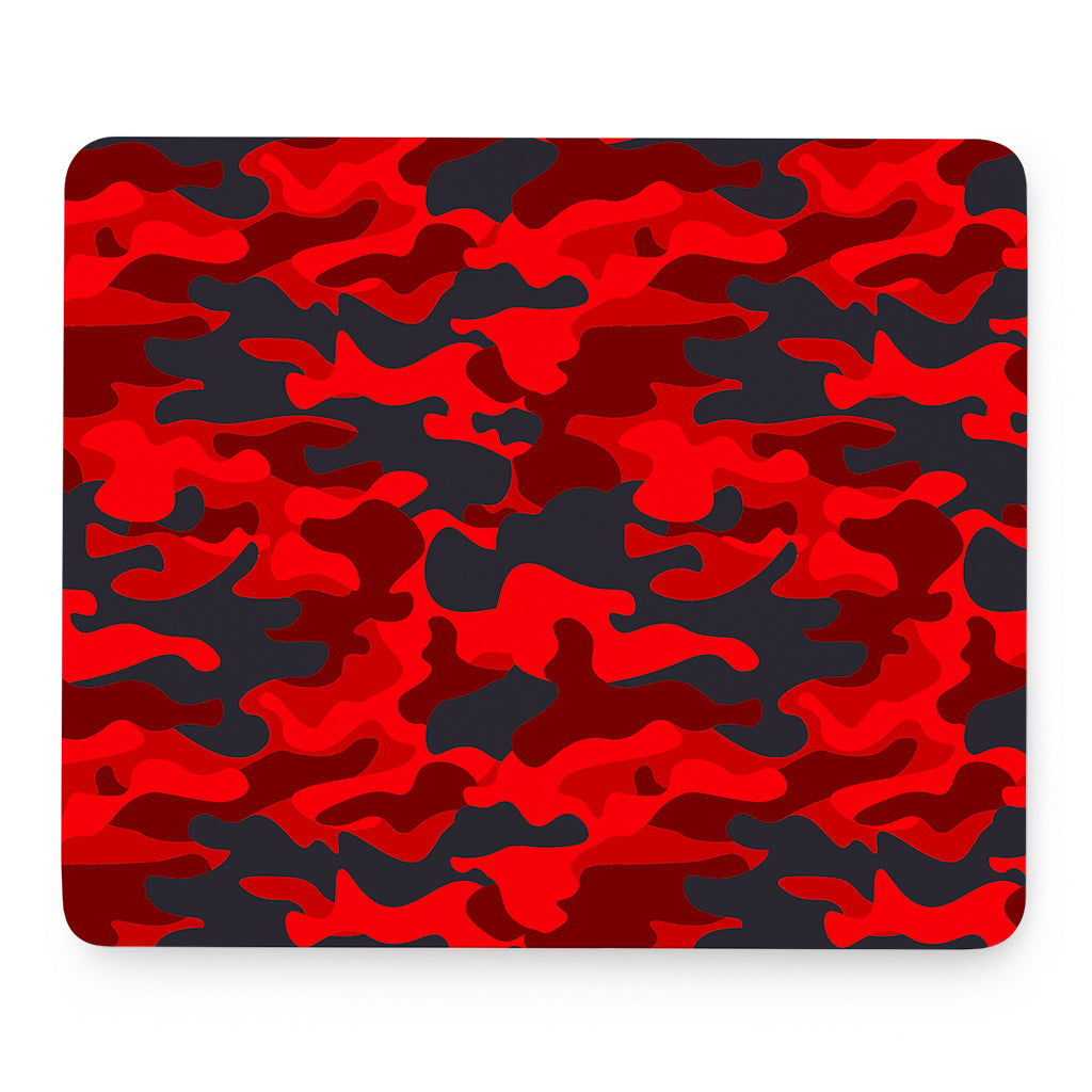 Red And Black Camouflage Print Mouse Pad