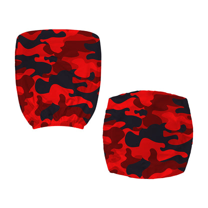 Red And Black Camouflage Print Office Chair Cover