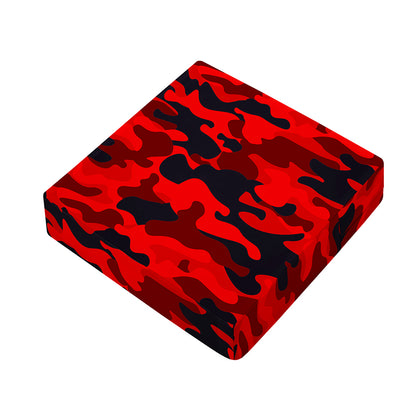 Red And Black Camouflage Print Outdoor Seat Cushion Cover