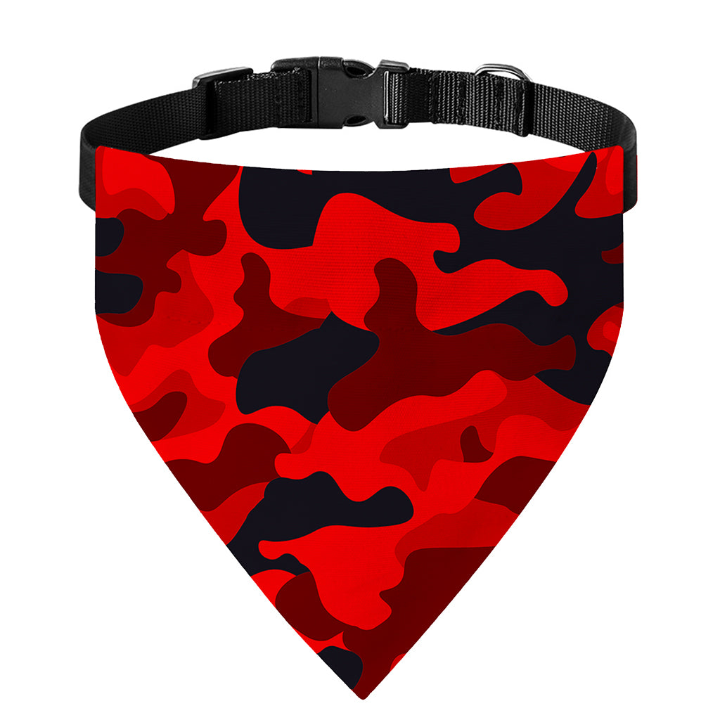 Red And Black Camouflage Print Over The Collar Dog Bandana