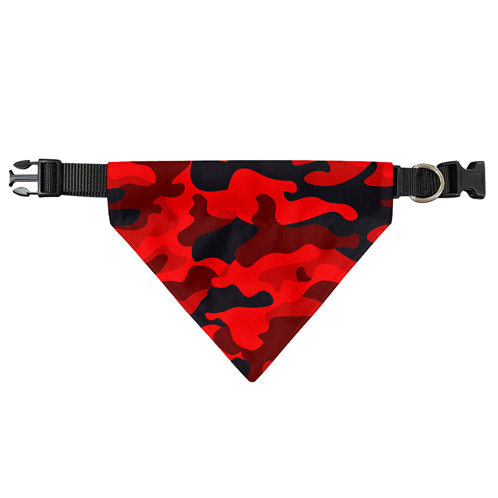 Red And Black Camouflage Print Over The Collar Dog Bandana
