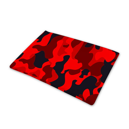 Red And Black Camouflage Print Pet Cooling Mat Cover