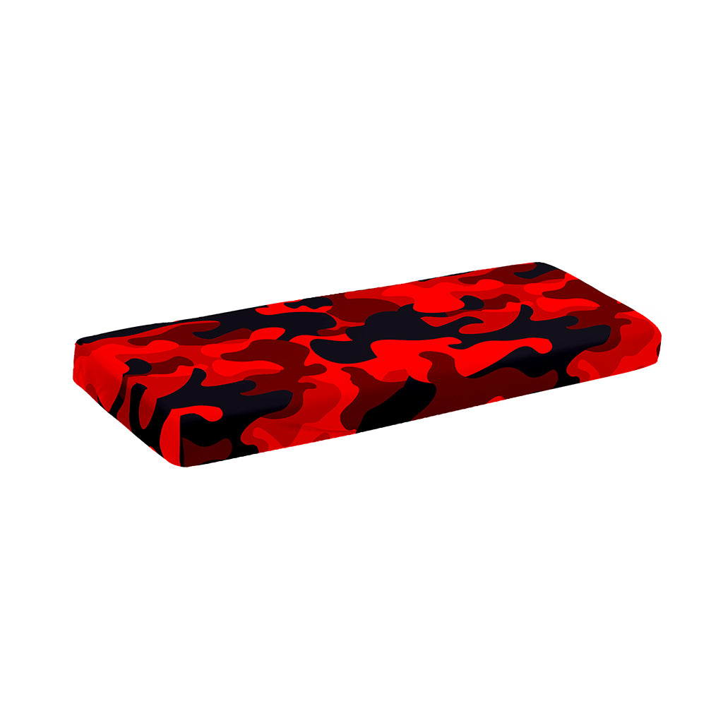 Red And Black Camouflage Print Piano Keyboard Cover