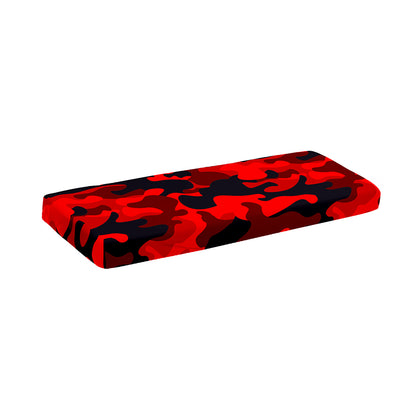 Red And Black Camouflage Print Piano Keyboard Cover