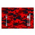 Red And Black Camouflage Print Placemat