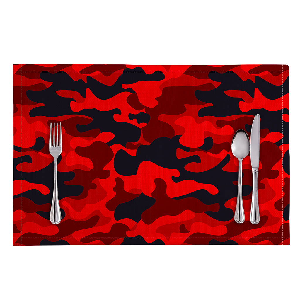 Red And Black Camouflage Print Placemat