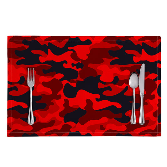 Red And Black Camouflage Print Placemat