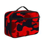 Red And Black Camouflage Print Portable Lunch Bag